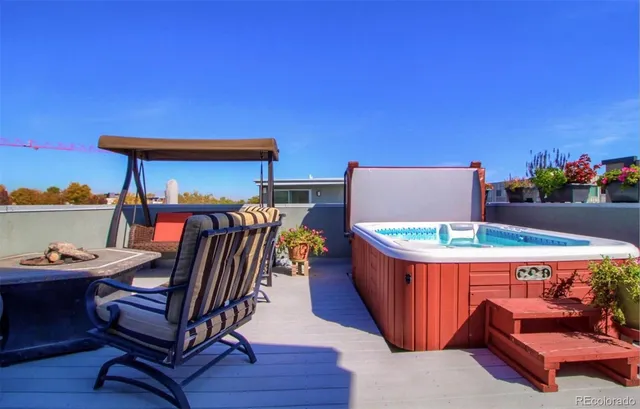 a outdoor space with furniture