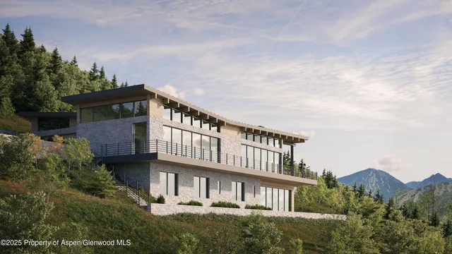 a view of a large building next to a yard