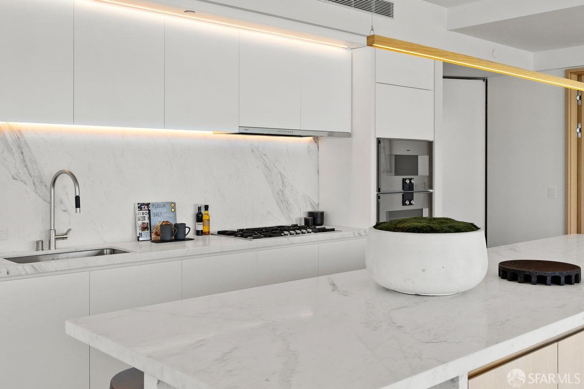 1 Steuart Lane, Unit 1001 San Francisco, CA 94105 - Photo 21 of 60 a kitchen with a sink and a refrigerator