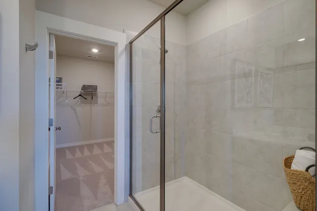 a bathroom with a shower