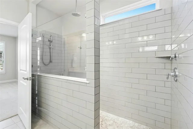 a bathroom with a shower