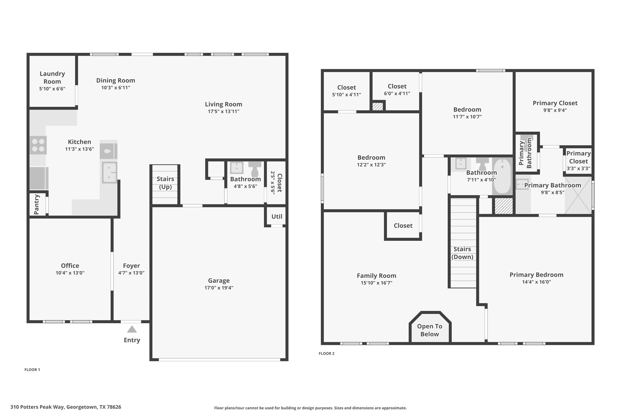 310 Potters Peak Way Georgetown, TX 78626 - Photo 21 of 21 Floor plan