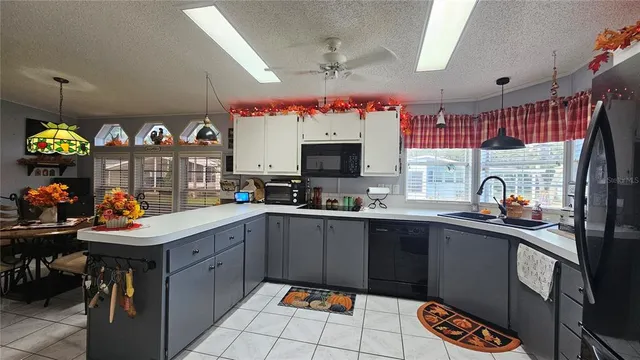 a kitchen with lots of counter top space