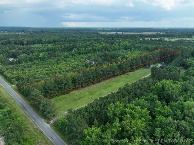 a view of a green field with lots of trees