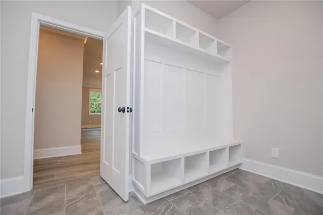 an empty room with a window