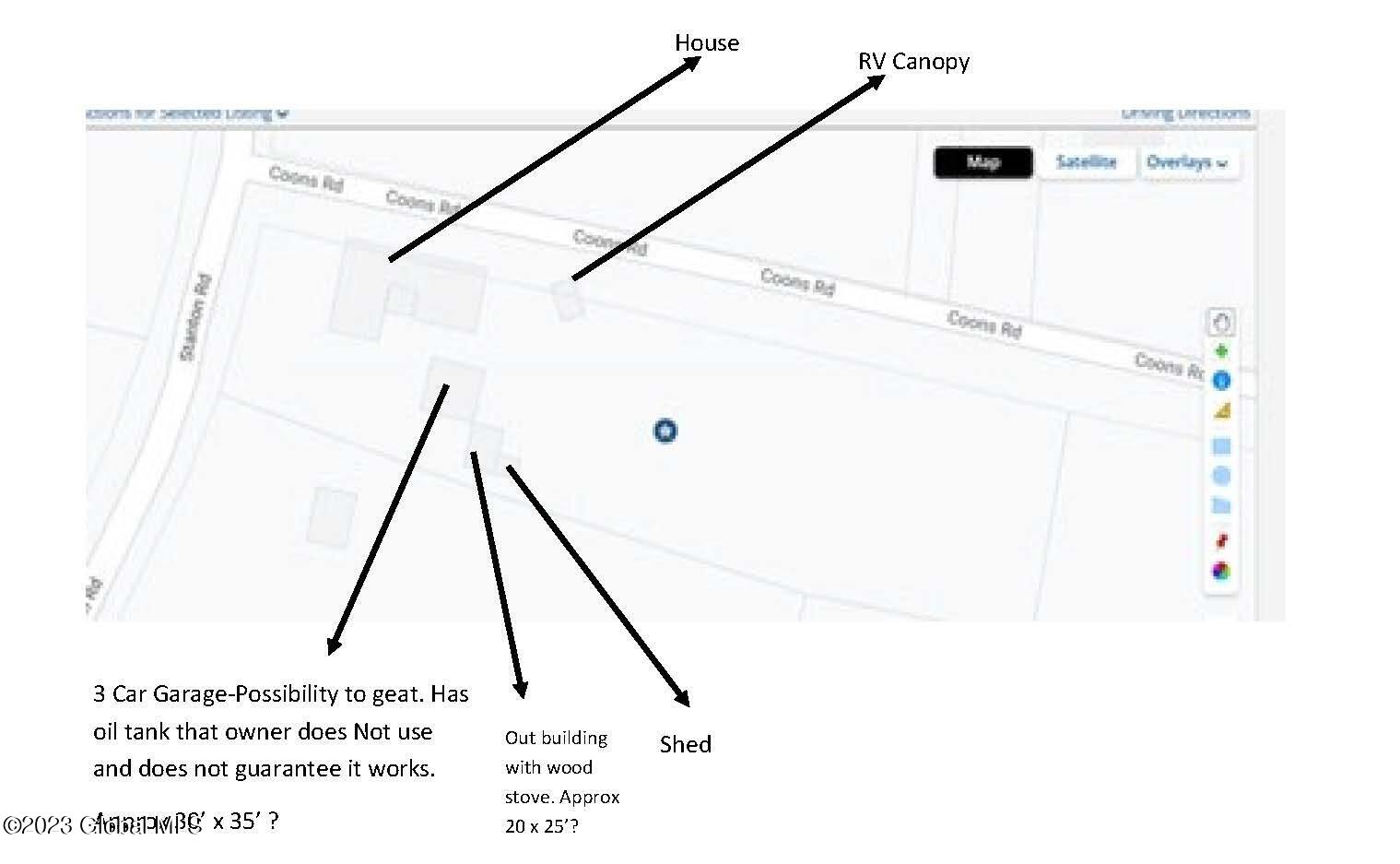 Building shown on ariel map