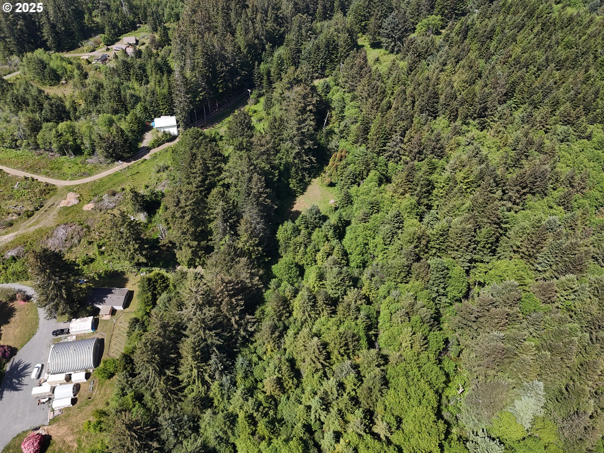20452 Whaleshead Road Brookings, OR 97415 - Photo 39 of 40 an aerial view of residential house with outdoor space and trees all around