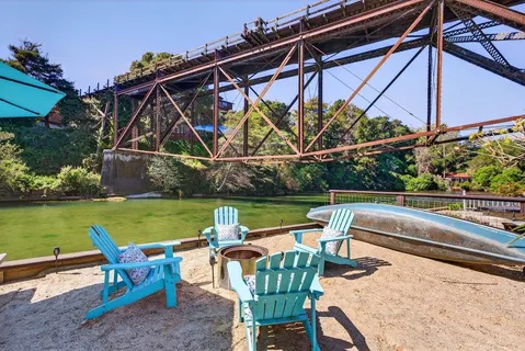 a view of a lake with a house