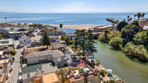 an aerial view of a city
