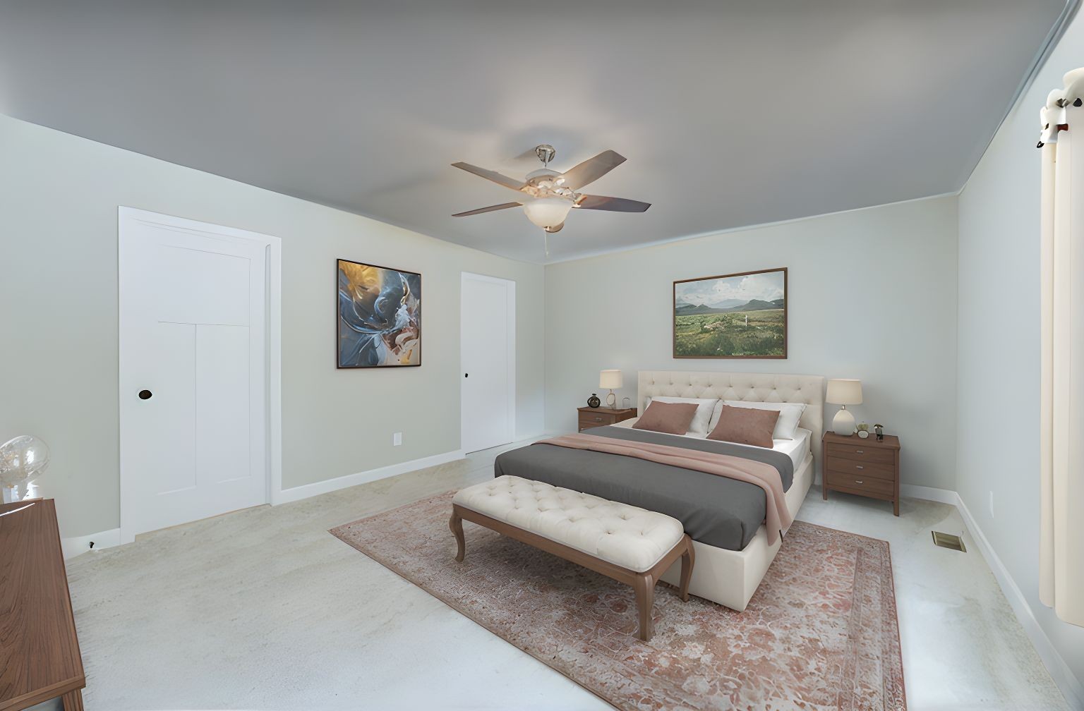 341 Wiseman Road Tullahoma, TN 37388 - Photo 9 of 21 a bedroom with a bed and a chandelier