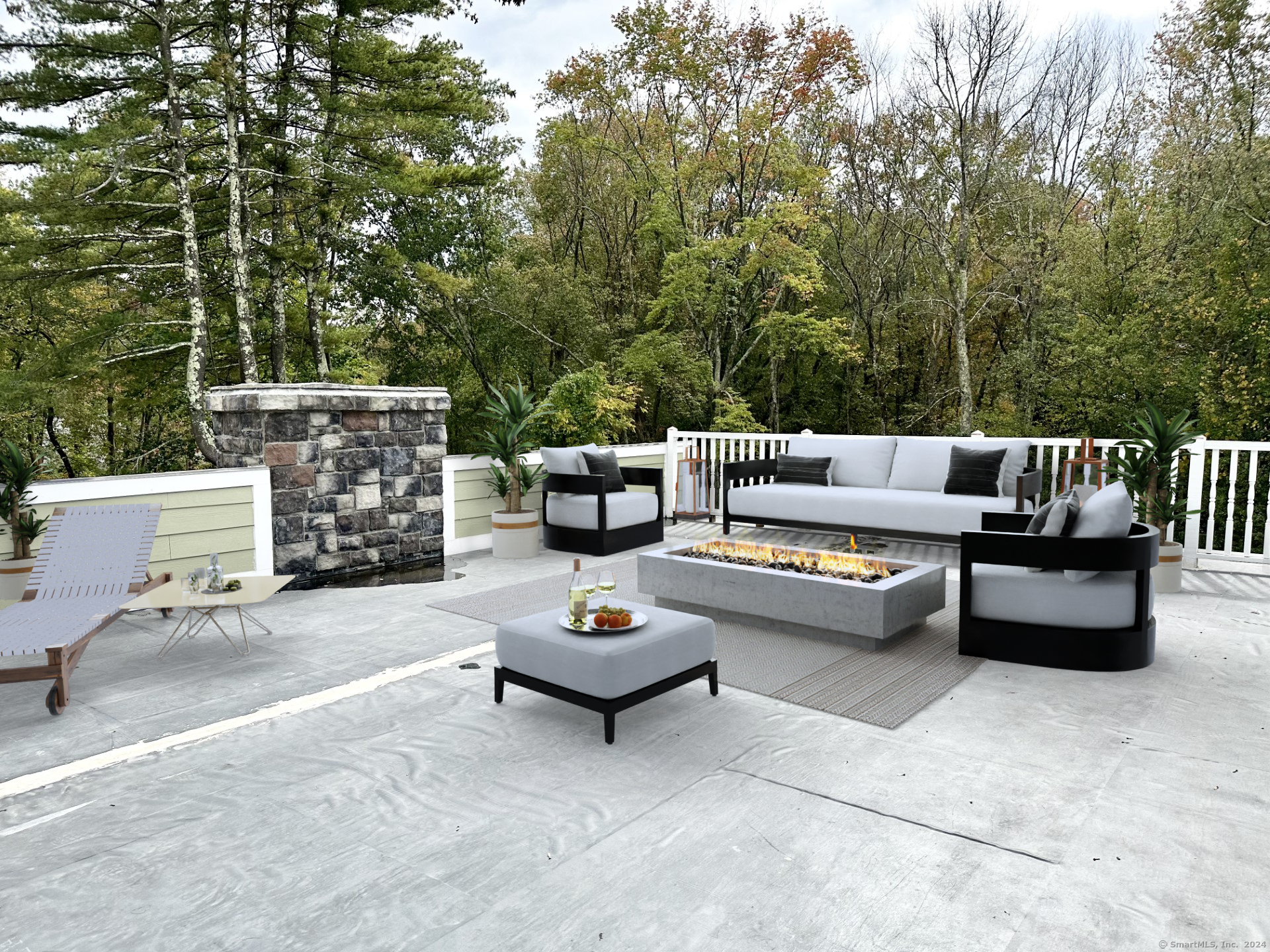 Enjoy the fabulous Rooftop Sundeck (Virtually staged) surrounded by beautiful nature, 1.24 acre adjacent lot of donated land to Stamford Land Trust!