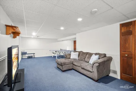 a room with table and window