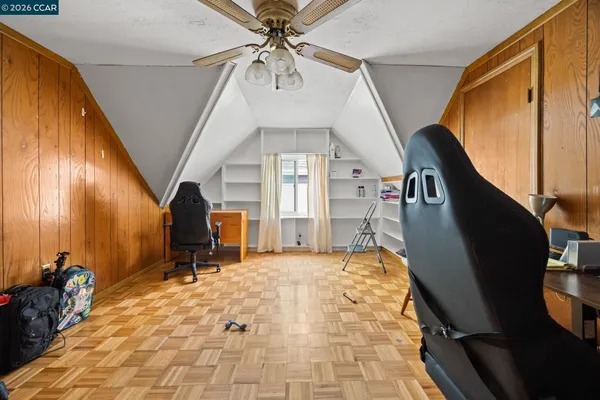 a view of a hallway with workspace