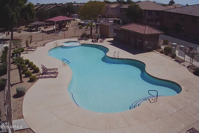 an aerial view of a house