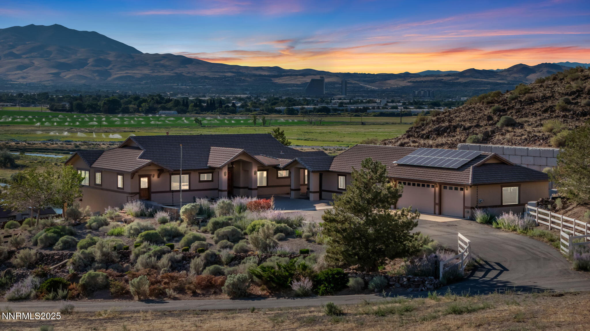 a view of a town with an ocean view