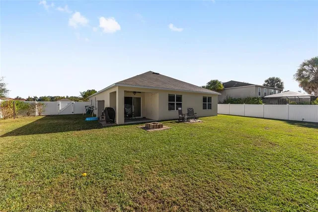 an aerial view of residential building with parking space
