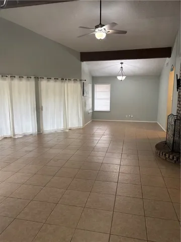 a view of a livingroom with a fireplace