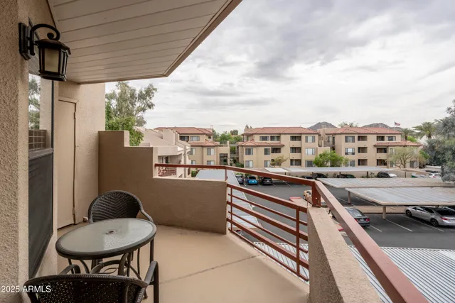 a view of city from balcony
