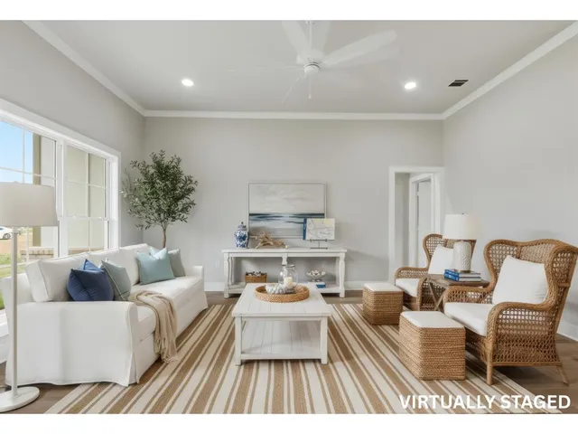 a living room with furniture and a couch