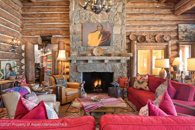 a living room with furniture