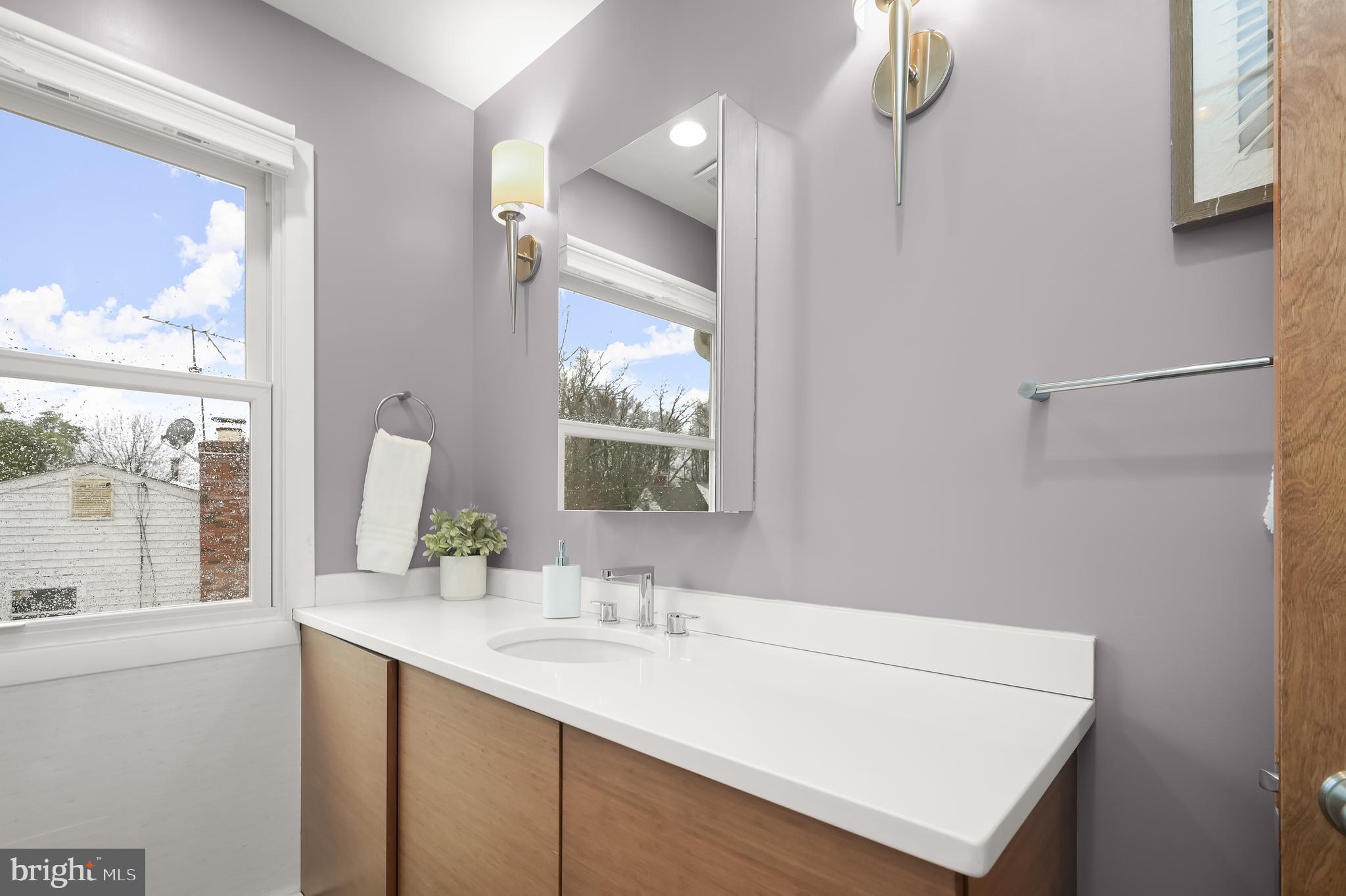 10600 Lilac Place Silver Spring, MD 20903 - Photo 30 of 43 a bathroom with a sink a vanity and a mirror