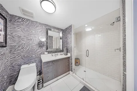 a city street lined with buildings and a street view