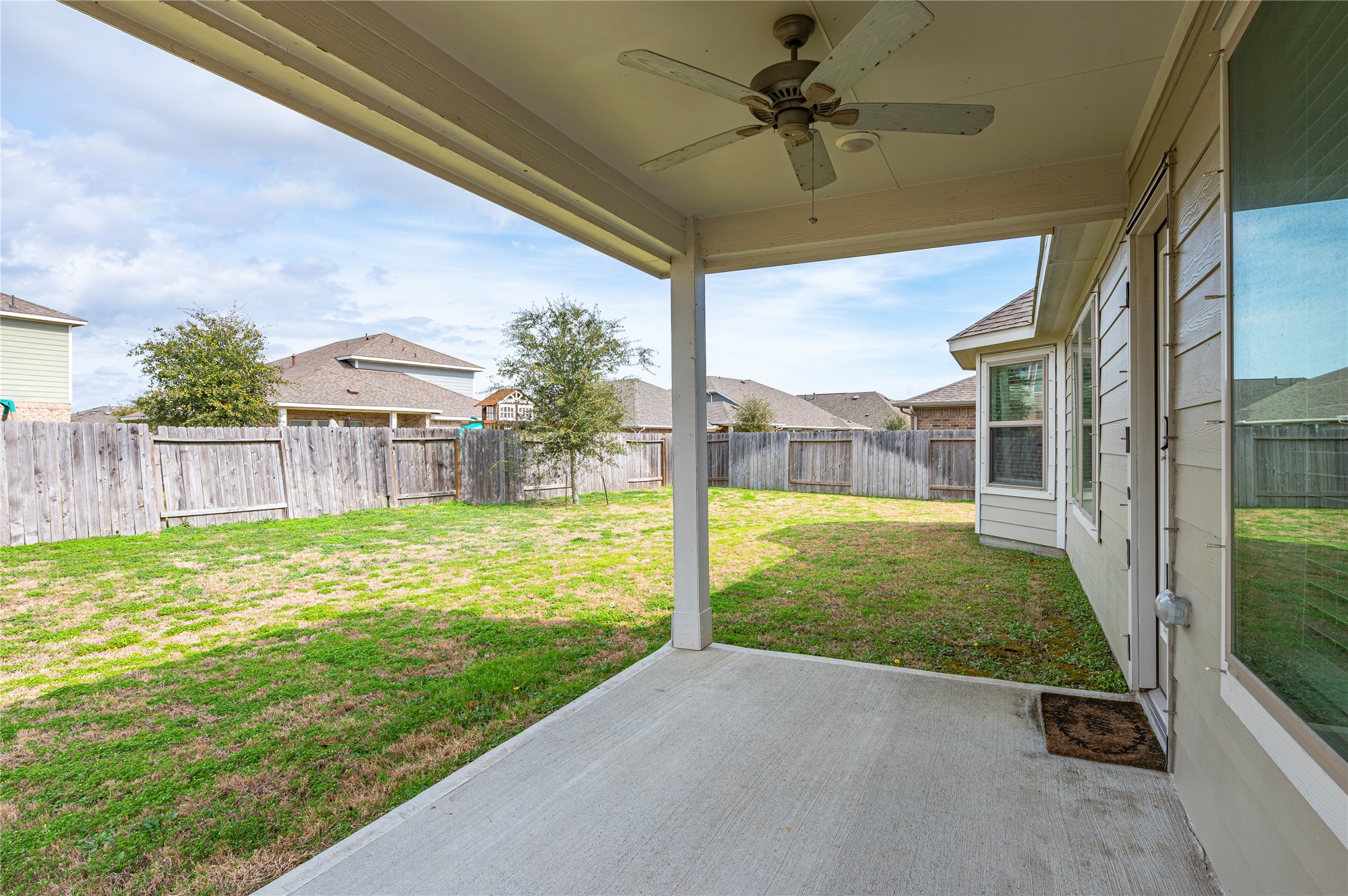 2107 Santa Ana Way Baytown, TX 77523 - Photo 33 of 40 a view of a porch with a backyard
