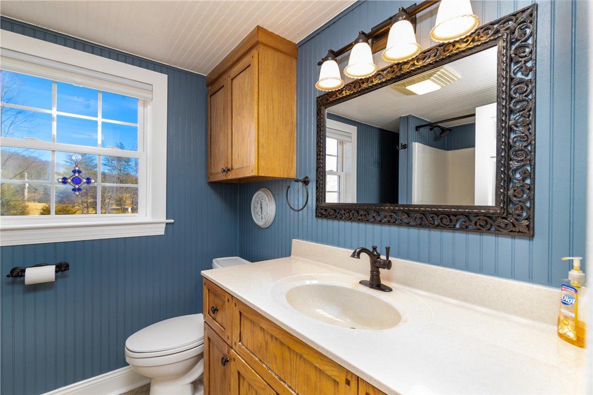 2717 Thompson Ridge Road Ferrum, VA 24088 - Photo 10 of 25 a bathroom with a sink a toilet and a mirror