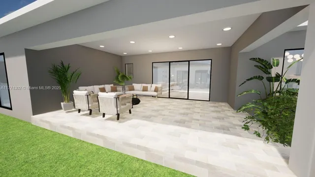 a view of swimming pool from a balcony