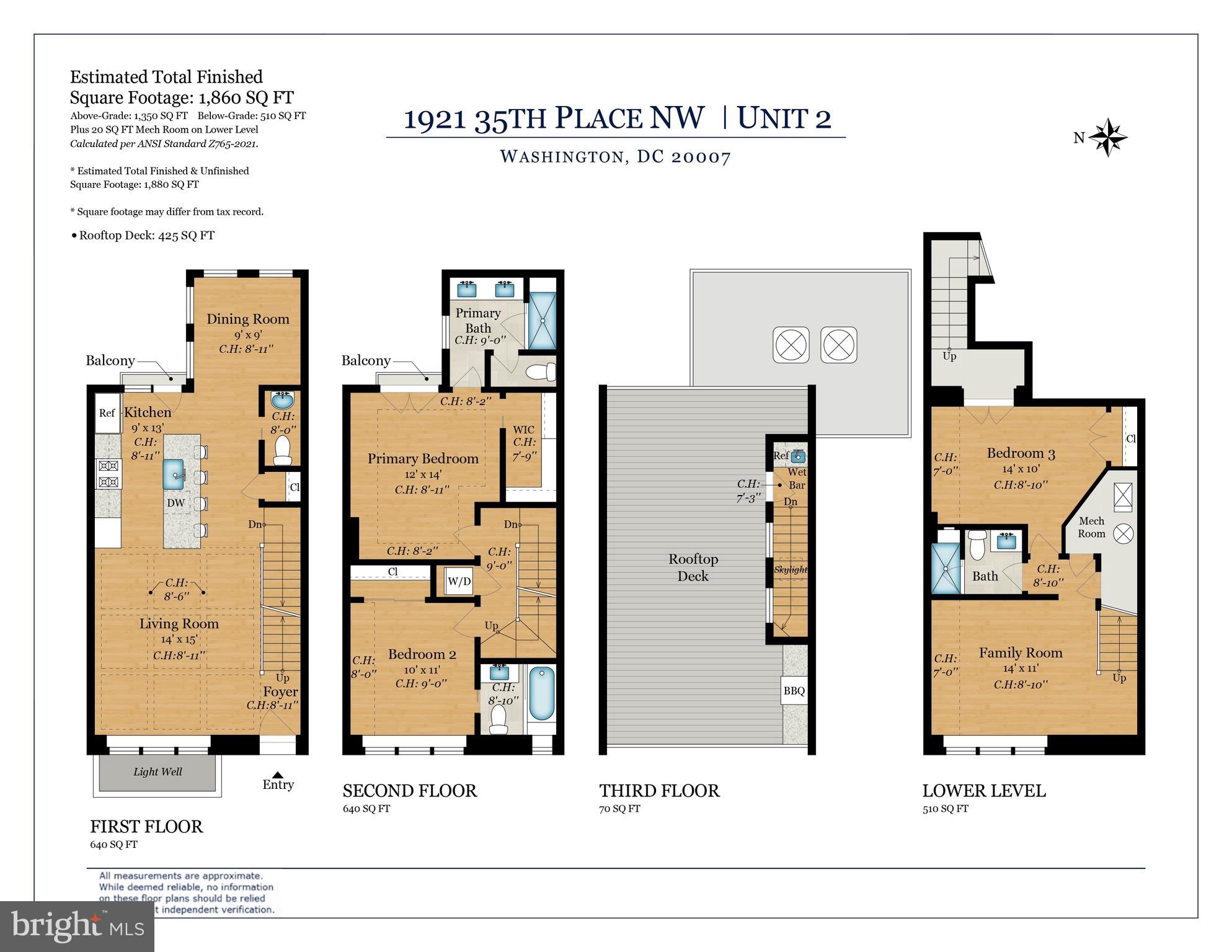 1921 35th Place Northwest, Unit 2 Washington, DC 20007 - Photo 29 of 29 1921 35th Pl #2 Floor Plan