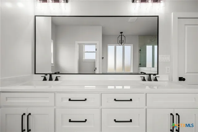 a close view of an empty walk in closet