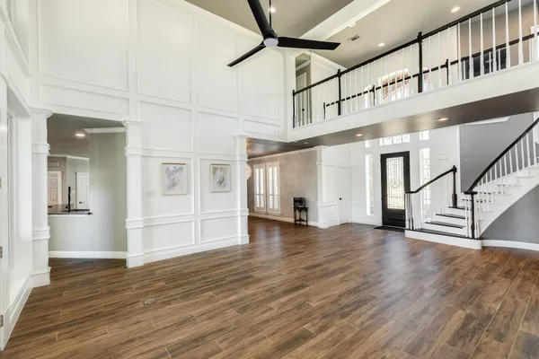 a view of an entryway wooden floor