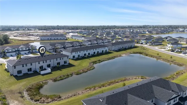 a view of a city with lawn chairs