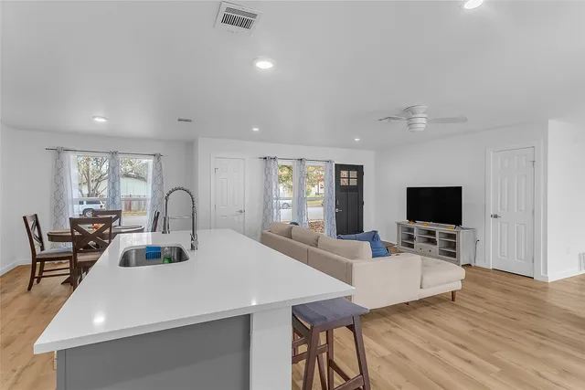 a backyard of a house with lots of green space