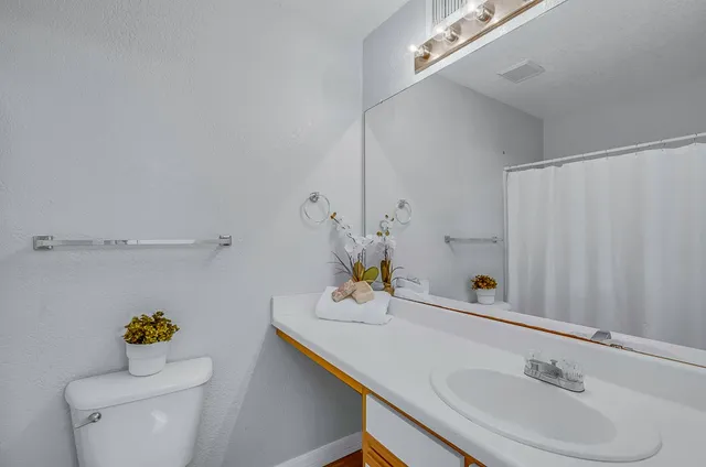 a bathroom with a sink toilet and vanity