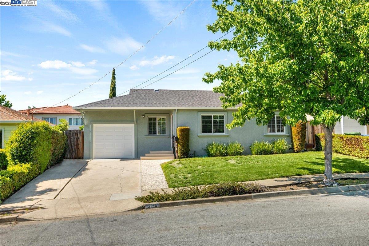323 De Leon Avenue Fremont, CA 94539 - Photo 2 of 16 a front view of a house with a yard and potted plants