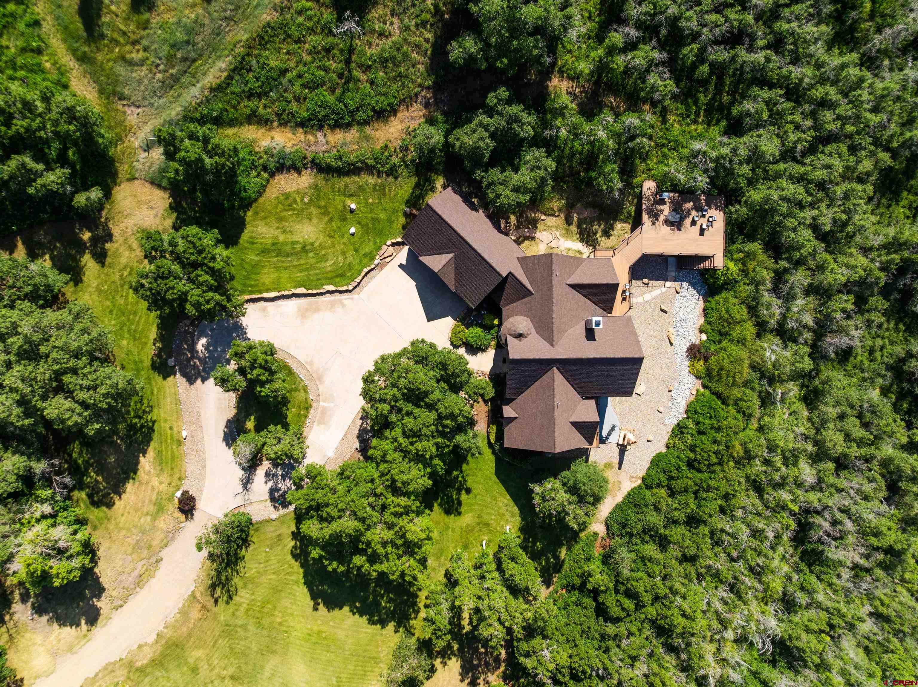 2550 Destination Ranch Road Durango, CO 81301 - Photo 35 of 45 an aerial view of residential house with outdoor space and swimming pool