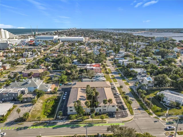 an aerial view of a city