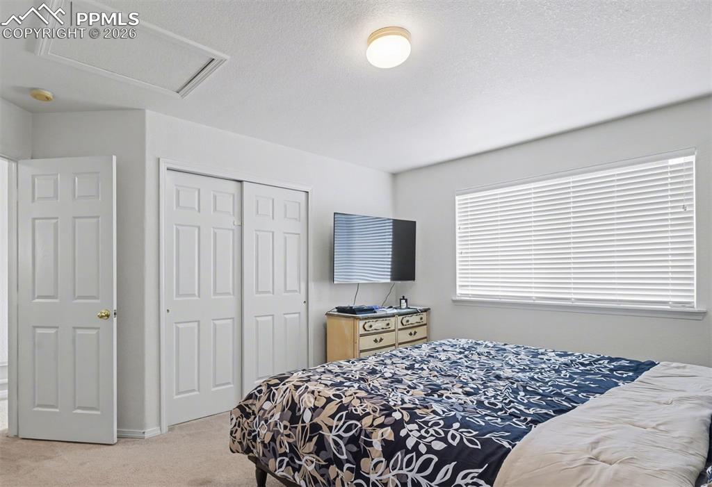 2579 Malpaso Point Colorado Springs, CO 80922 - Photo 8 of 15 a bedroom with a bed and a window
