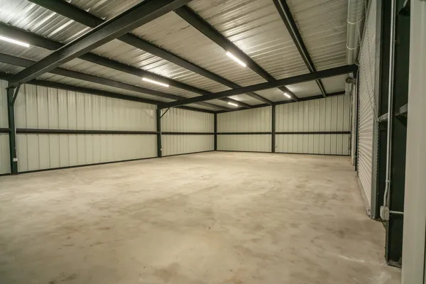 a view of a garage