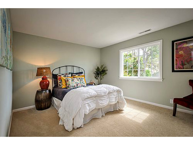 113 Channing Road Burlingame, CA 94010 - Photo 20 of 25 a bedroom with a bed window and a lamp on dresser