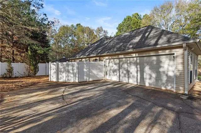 a view of backyard with green space
