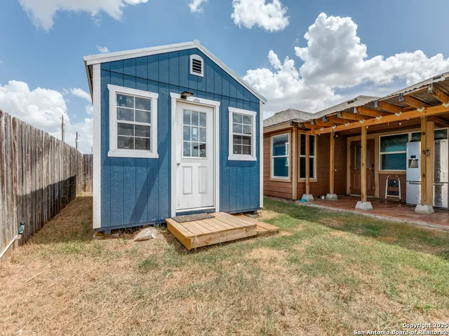 a view of a house with a outdoor space