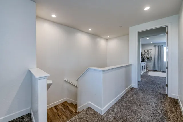 a view of hallway with stairs