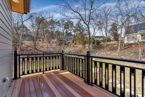 a view of wooden deck