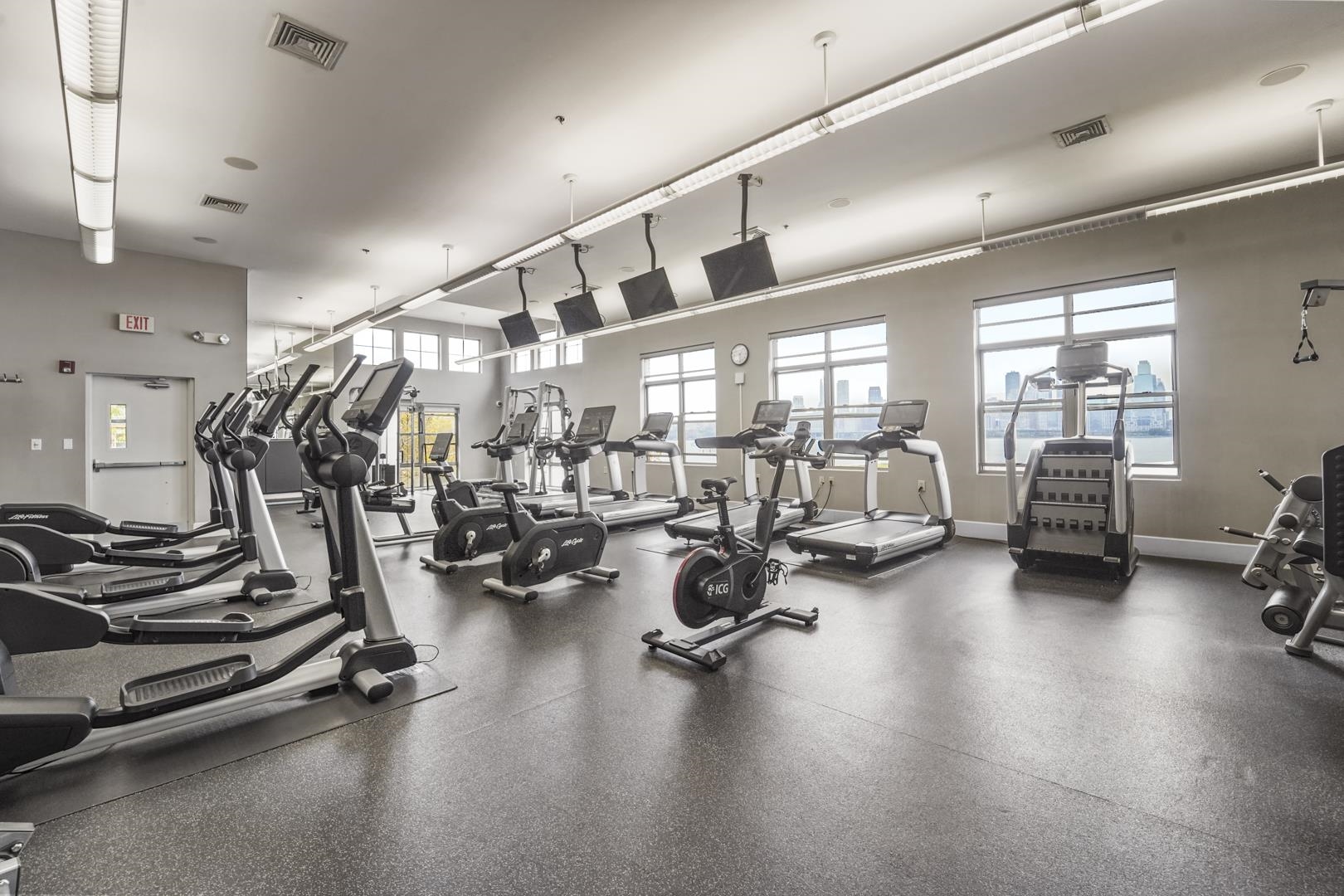 26 Ave At Port Imperial, Unit 440X West New York, NJ 07093 - Photo 30 of 36 a view of a room with gym equipment