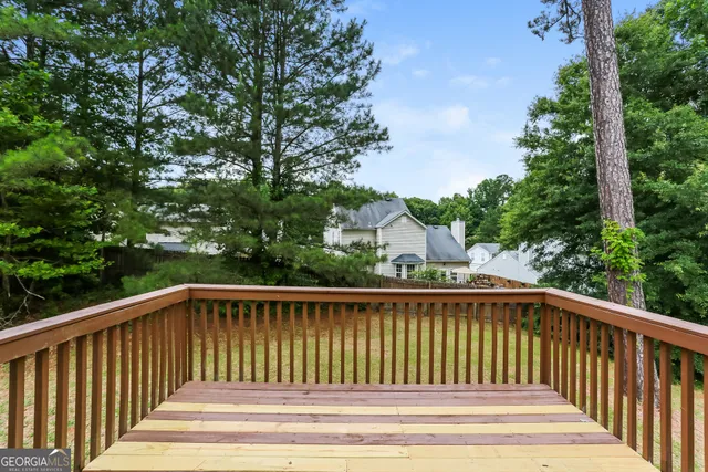 a view of balcony from a window