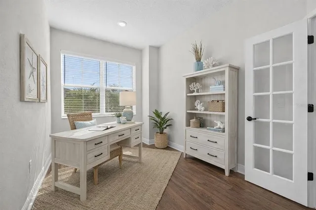 a room with furniture and window