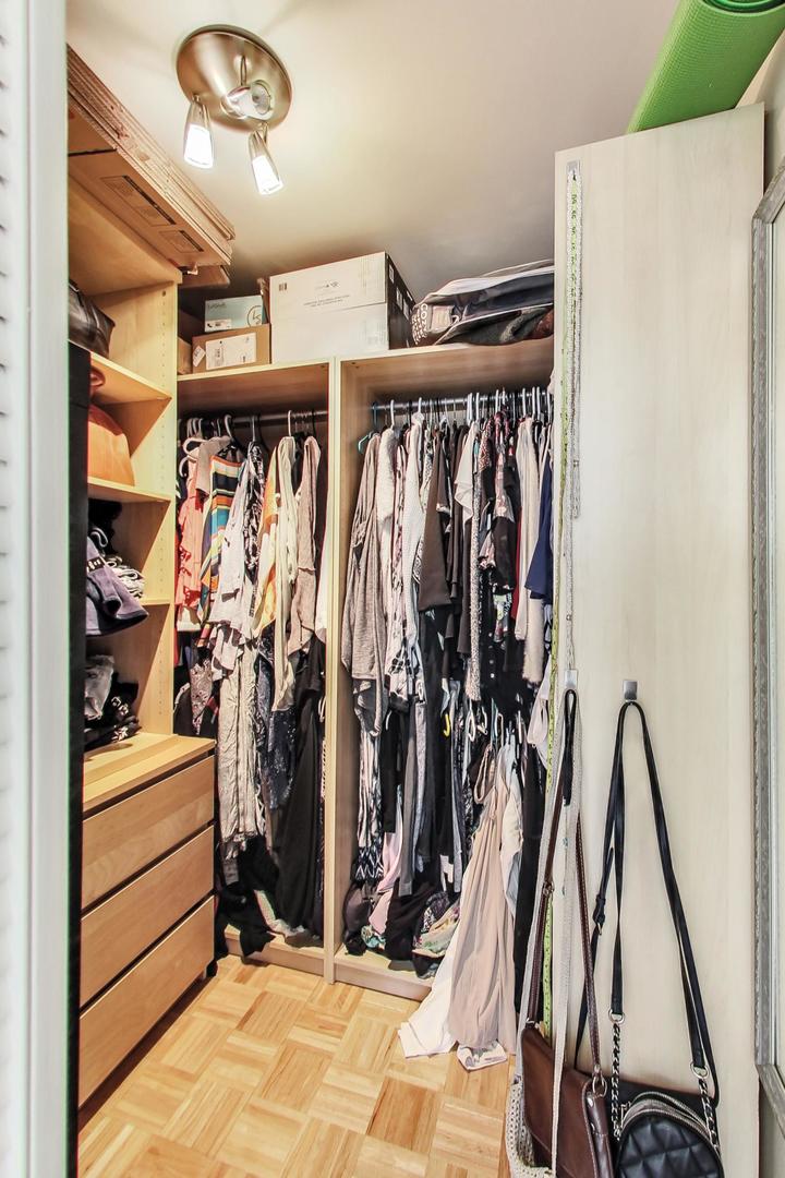 1 East Scott Street, Unit 709 Chicago, IL 60610 - Photo 23 of 31 a view of walk in closet with clothes and shoes