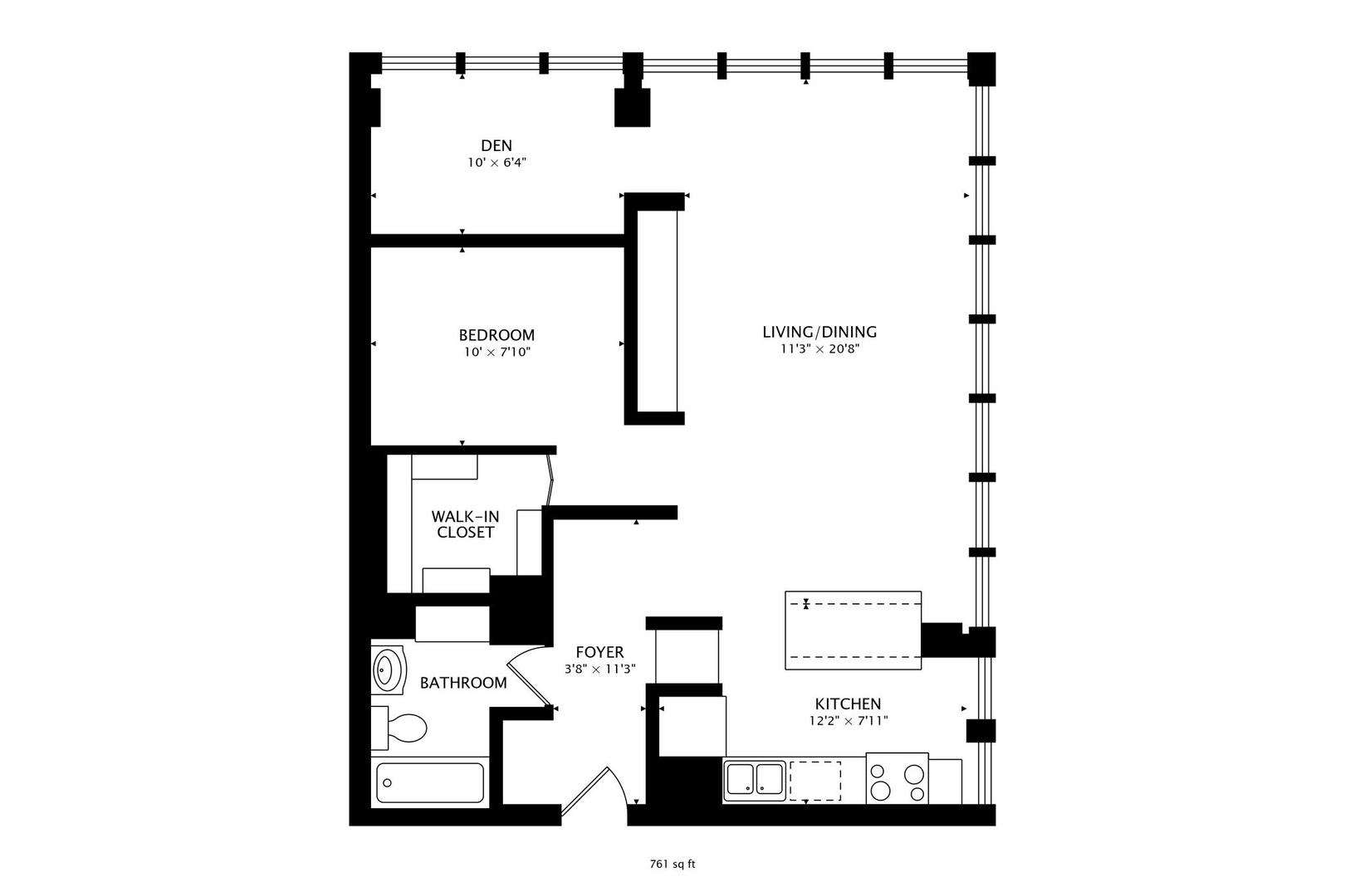 1 East Scott Street, Unit 709 Chicago, IL 60610 - Photo 29 of 31 a picture of a floor plan